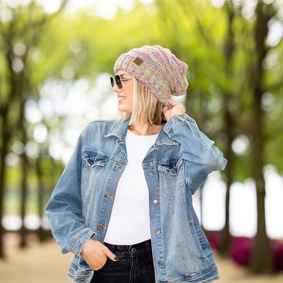 Slouchy Beanie for Women Winter Hat Warm Slouch Oversized Soft Chunky Cable Knit - Picture 5 of 8